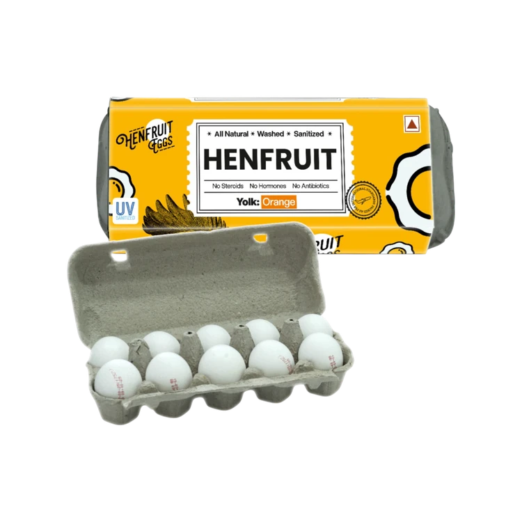 Hen Fruit -10 Farm Fresh No Antibiotics White Protein Rich Eggs