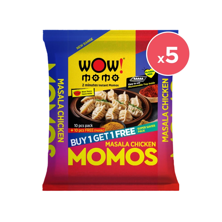 Wow! Momo Masala Chicken Momos - Buy 1 Get 1 Free - Pack of 5