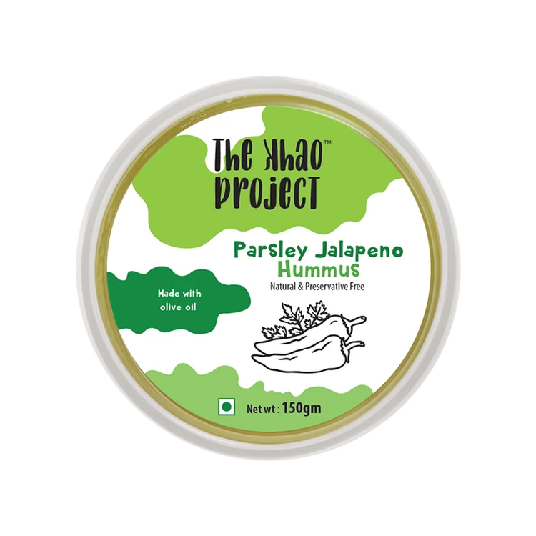 The khao project Parsley Jalapeno Hummus Dip