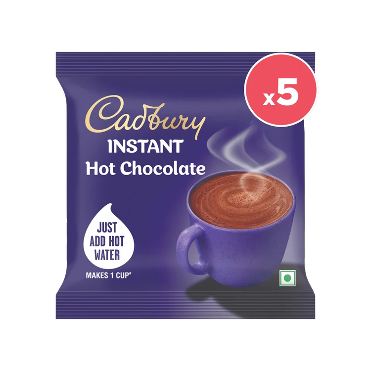 Cadbury Instant Hot Chocolate Powder Mix - Pack of 5