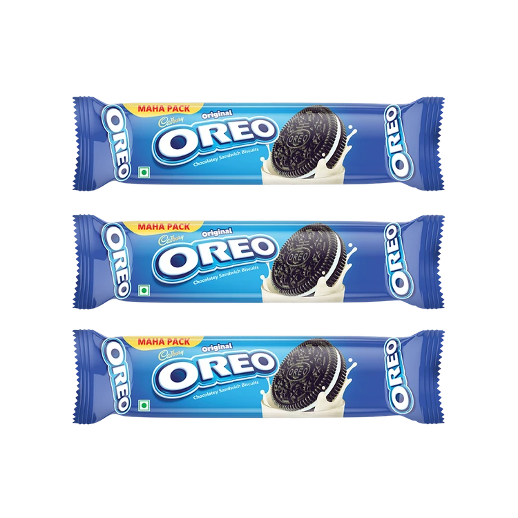 Cadbury Oreo Vanilla Flavour Sandwich Cream Biscuits - Pack of 3