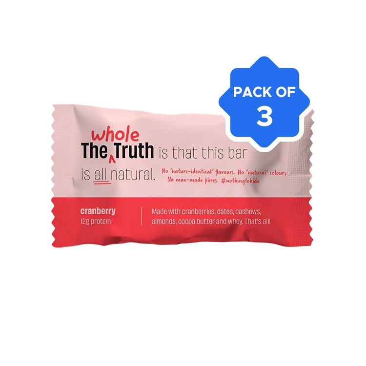 The Whole Truth Cranberry Protein Bar - Pack of 3