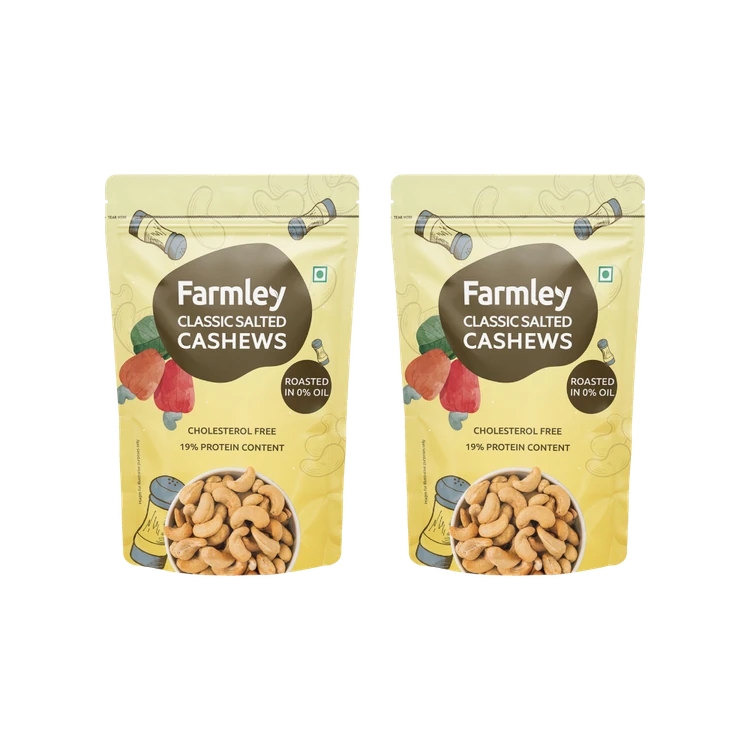 Farmley Classic Salted Flavoured Cashew - Pack of 2 (Flavoured Godambi)
