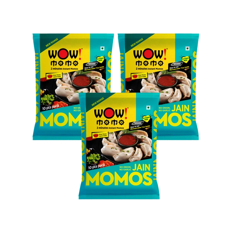 Wow! Momo Jain Momos (No Onion, No Garlic) - Pack of 3