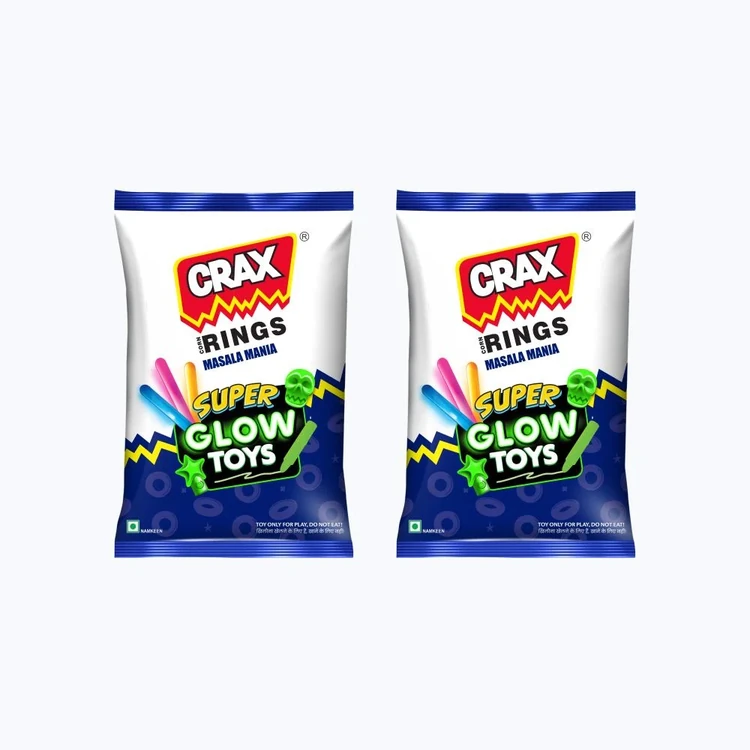Crax Corn Rings Masala Mania Puffs Snacks with Super Toys - Pack of 2