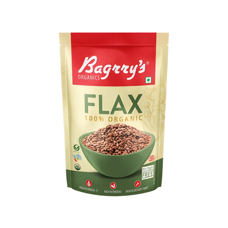 Bagrry's 100% Organic Flax Seeds With Omega 3