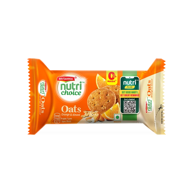 Britannia NutriChoice Oats Orange & Almond Biscuit
