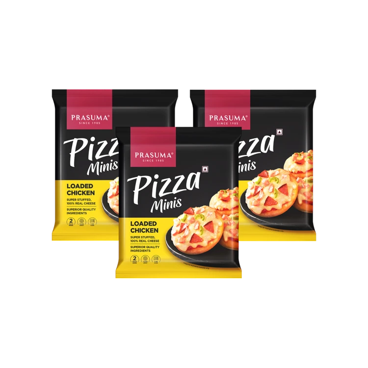 Prasuma Loaded Chicken Pizza Minis - Pack of 3