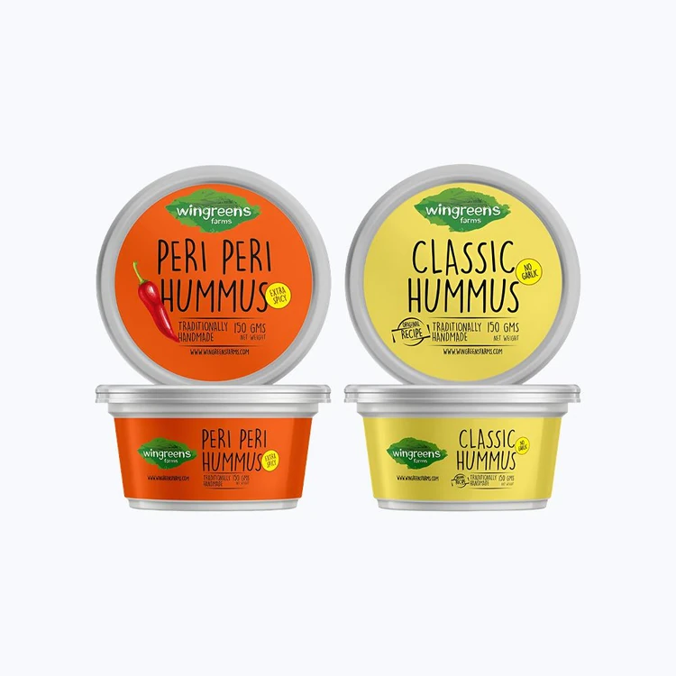 Wingreens Farms Peri Peri Hummus Dip +  Classic Hummus Dip Combo