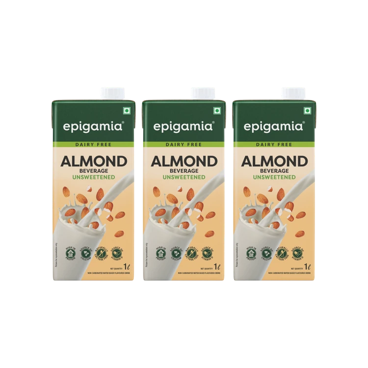 epigamia Unsweetened Almond Beverage - Pack of 3