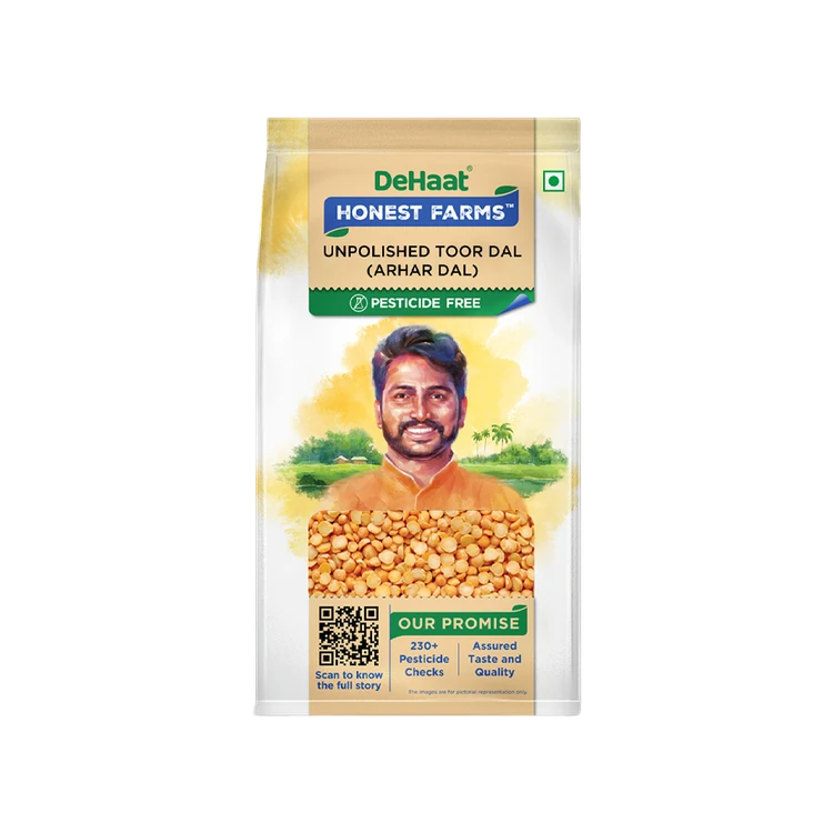 Dehaat Honest Farms Pesticide-Free Toor Dal/Toor Dal Unpolished (Togari Bele)