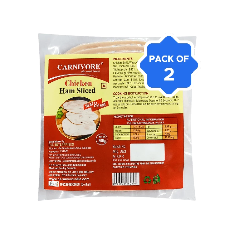 Carnivore Chicken Sliced Ham (Frozen) - Pack of 2