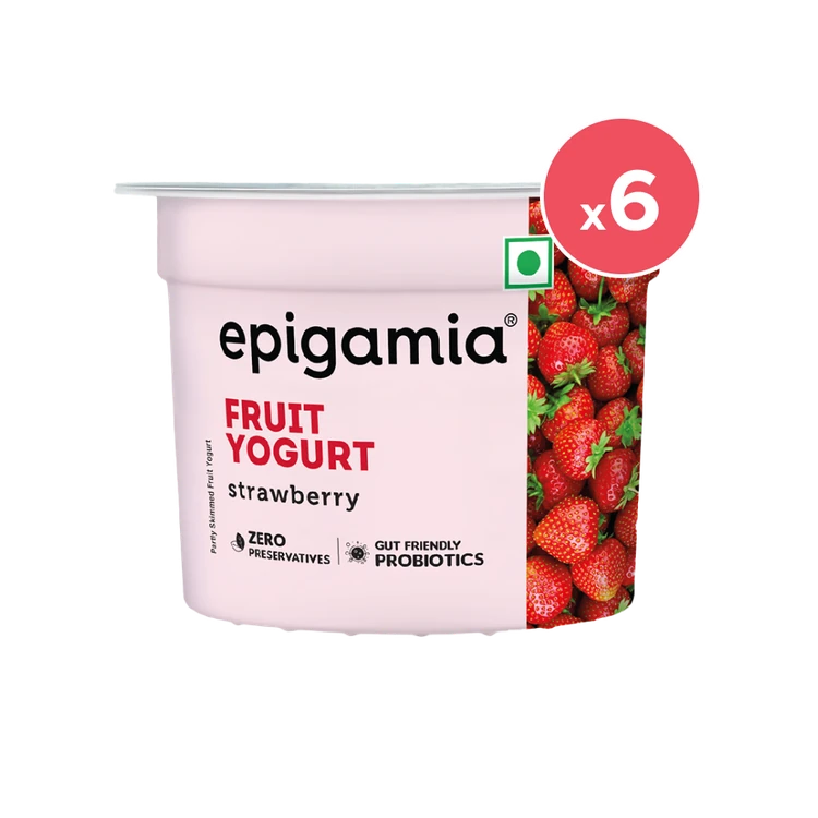 epigamia Strawberry Yogurt - Pack of 6