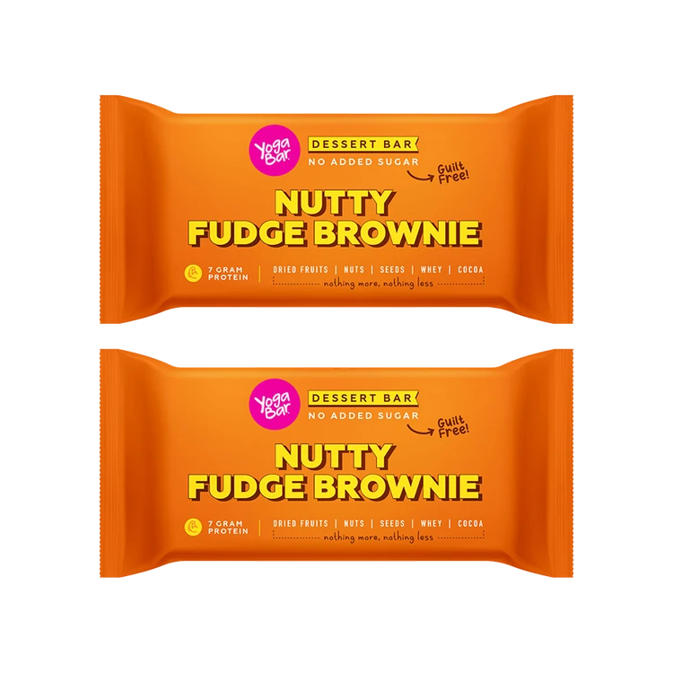 Yoga Bar Nutty Fudge Brownie Protein Bar - Pack of 2