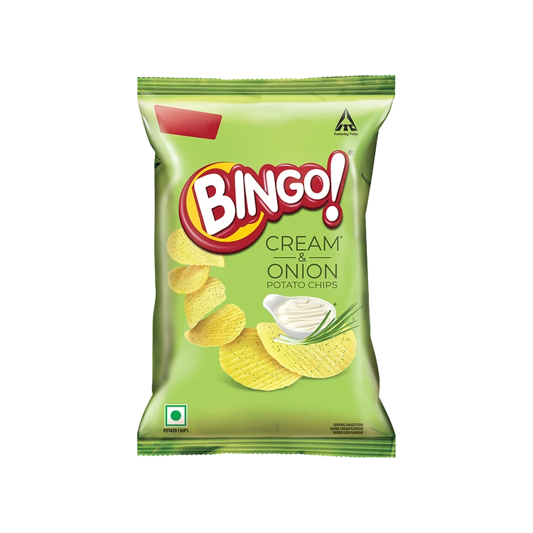 Bingo Cream and Onion Potato Chips