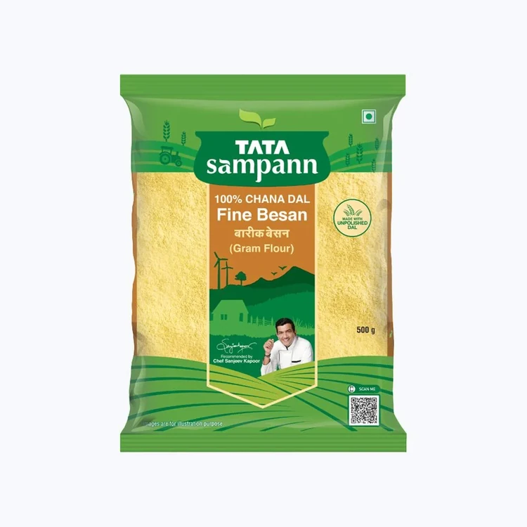 Tata Sampann 100% Chana Dal Fine Besan/Gram Flour (Kadale Hittu)