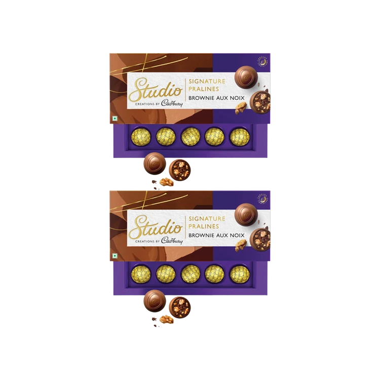 Cadbury Studio Brownie Aux Noix Signature Pralines Chocolate Gift Pack - Pack of 2