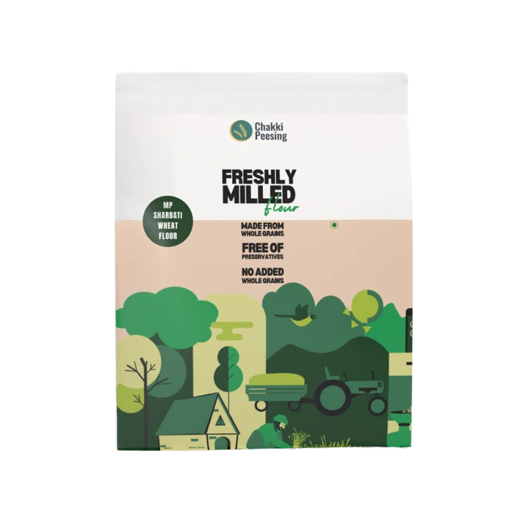 Chakki Peesing Freshly Milled Sharbati Atta