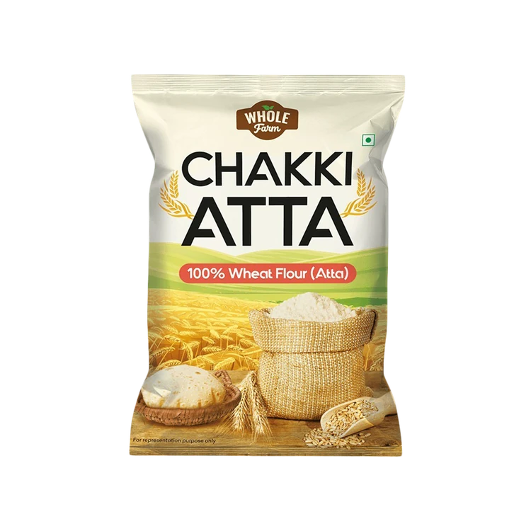 Whole Farm Chakki Atta (100% Atta, 0% Maida) - Pack of 2 (Godihittu)