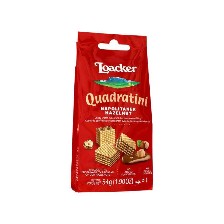 Loacker Quadratini Napolitaner Hazlenut Wafer Cube