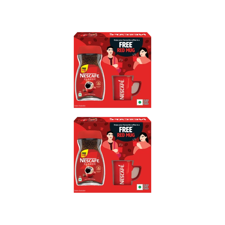 Nescafe Classic Instant Coffee Powder - Free Red Mug
