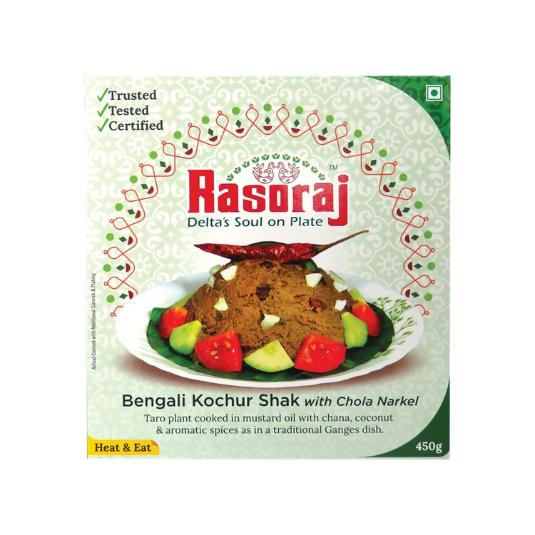 Rasoraj Ready to Eat Bengali Kochur Shak With Chola Narkel