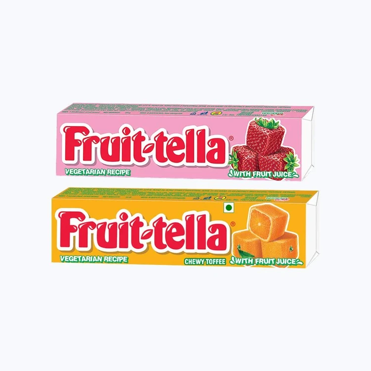 Fruittella Strawberry Flavour Chewy Toffee +  Orange Flavour Chewy Toffee Combo