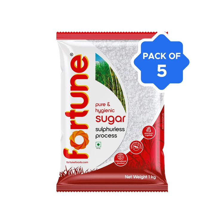 Fortune Sulphurless Sugar - Pack of 5 (Sulphur Rahitha Sakkare)
