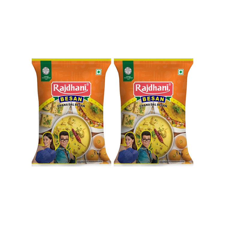 Rajdhani Besan (1 kg) - Pack of 2 (Kadale Hittu)