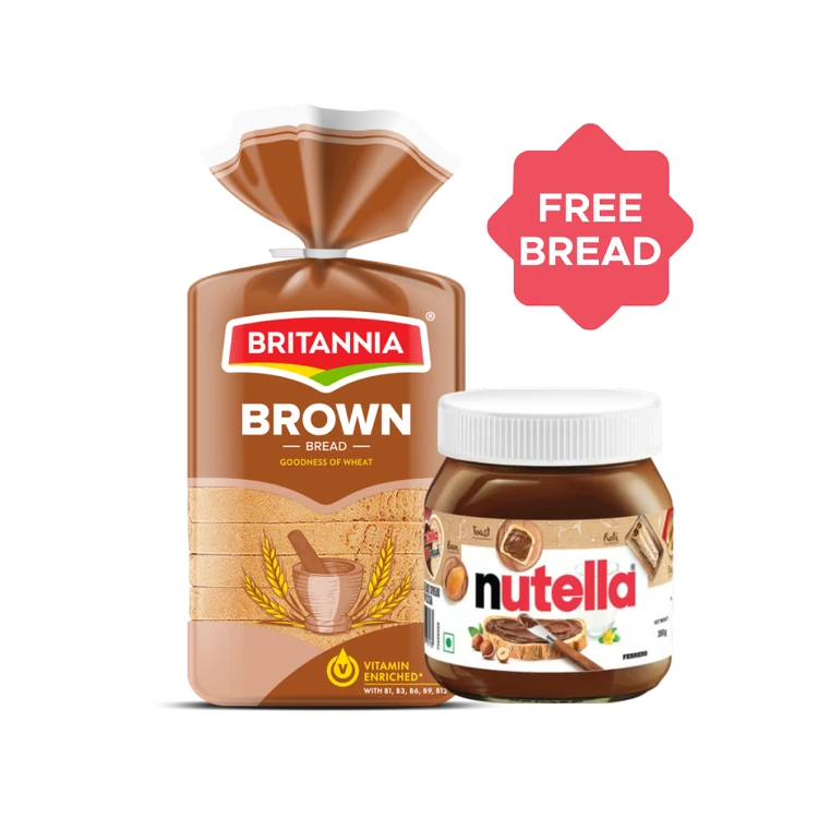 Nutella Chocolate Spread + Britannia Brown Bread Combo