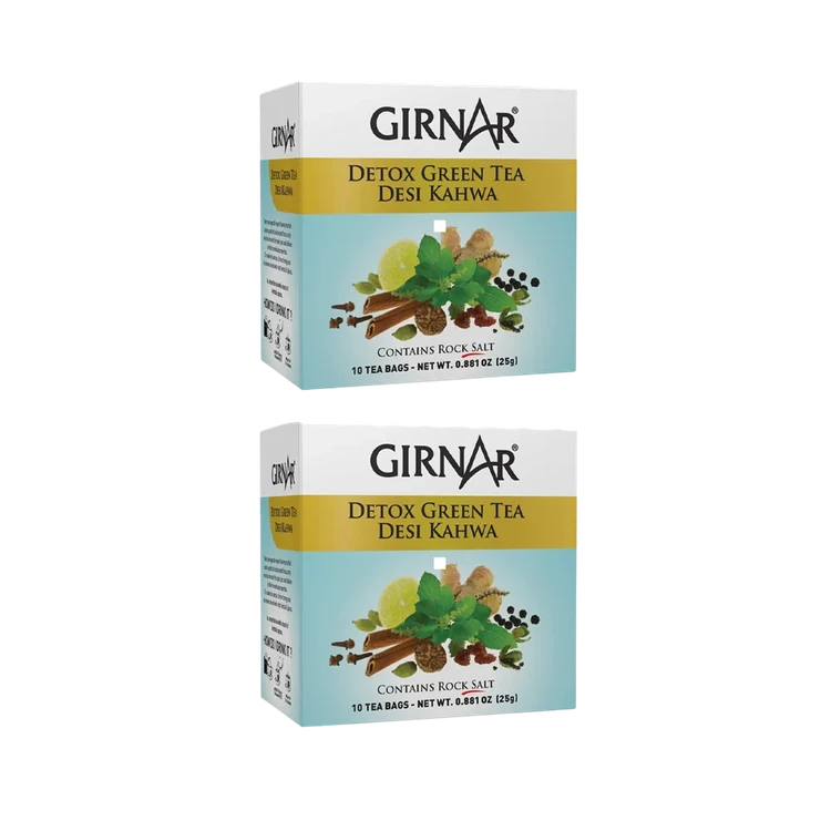 Girnar Detox Desi Kahwa Green Tea Bags - Pack of 2