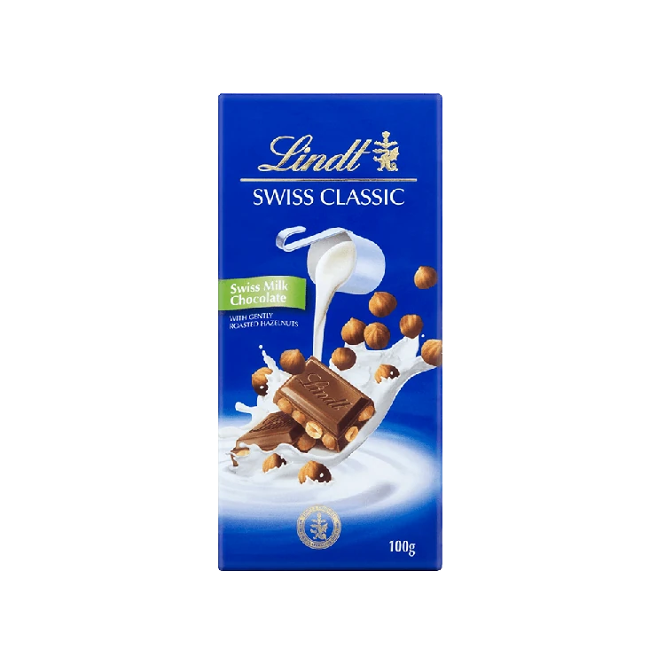 Lindt Swiss Classic Milk Chocolate Bar with Hazelnut