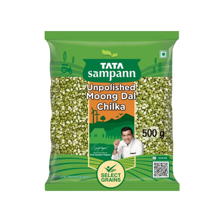 Tata Sampann Unpolished Green Moong Dal (Chilka) (Hesaru Kalu)