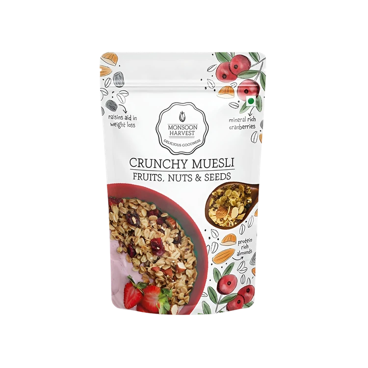 Monsoon Harvest Crunchy Muesli with Fruit, Nuts and Seeds