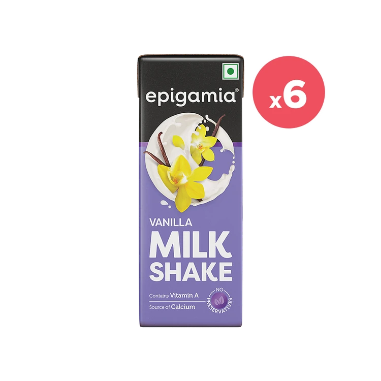 Epigamia Origins Vanilla Milkshake - Pack of 6