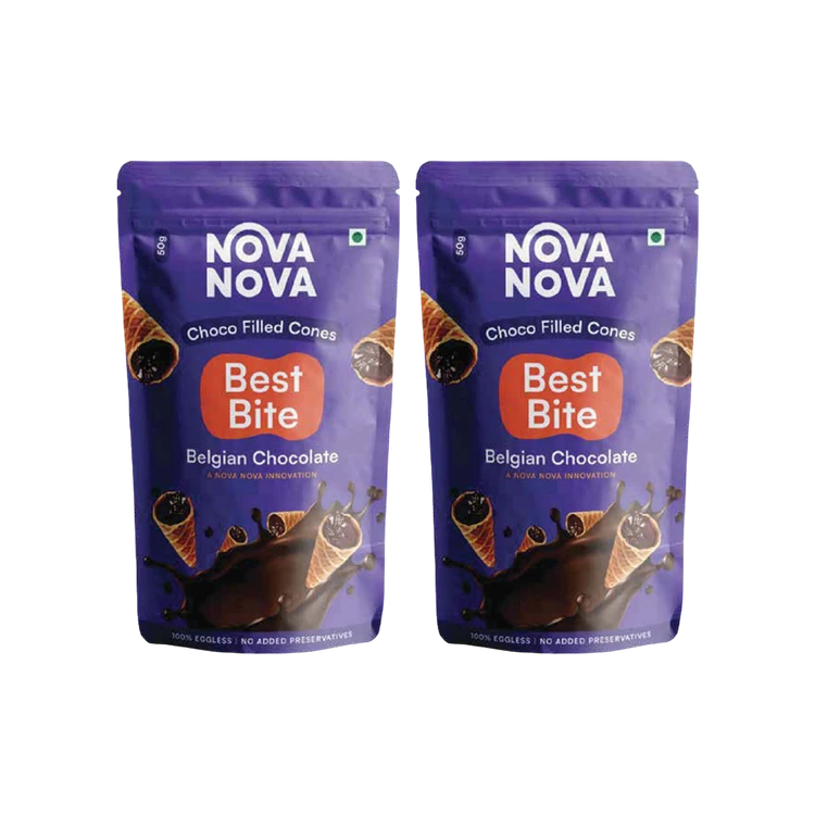 Nova Nova Best Bite Filled Cones -Belgian Chocolate