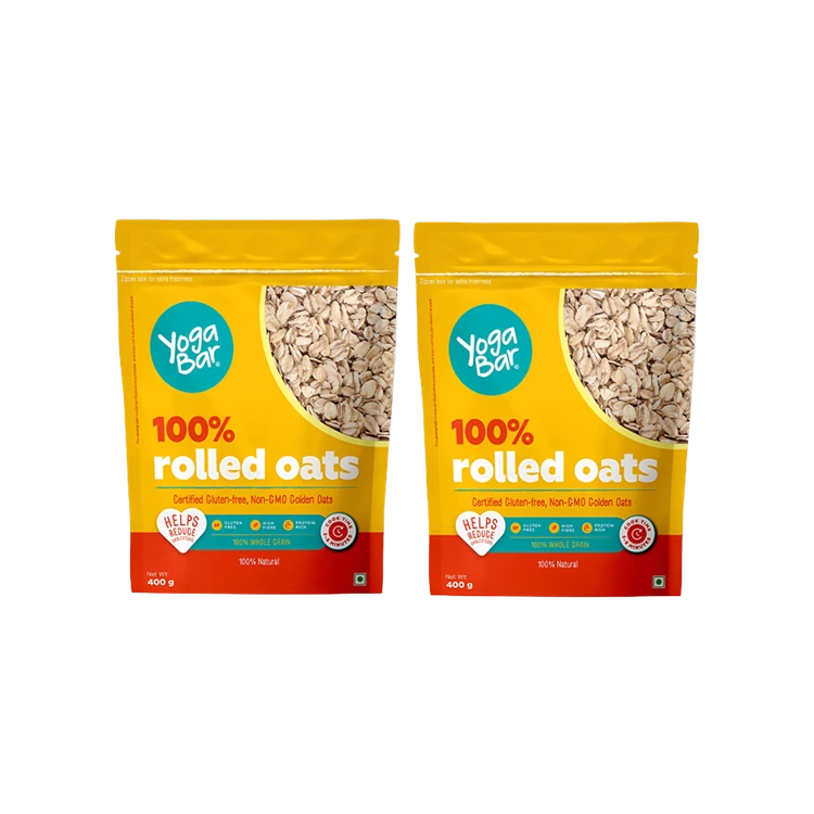 Yoga Bar Premium Golden Rolled Oats (Gluten Free) - Pack of 2