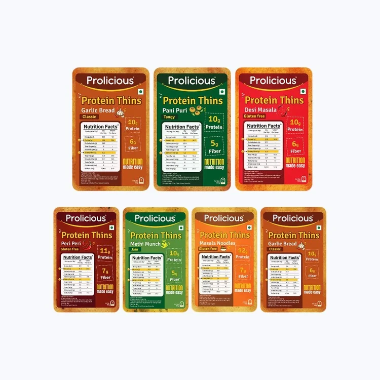 Prolicious High Protein & Fiber Thin Khakhra, - Assorted Flavours
