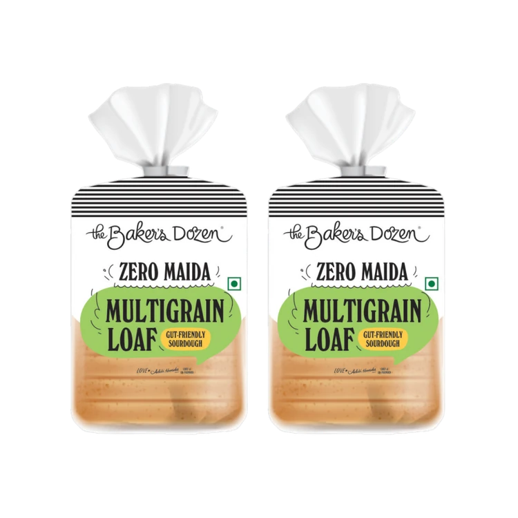 The Baker's Dozen Zero Maida Multigrain Sourdough Bread - Pack of 2