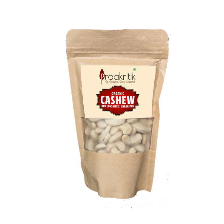 Praakritik Organic Cashews Raw Unsalted, Unroasted