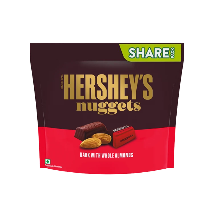 Hershey's Dark Chocolate Pack Nuggets With Whole Almonds - Pack of 2