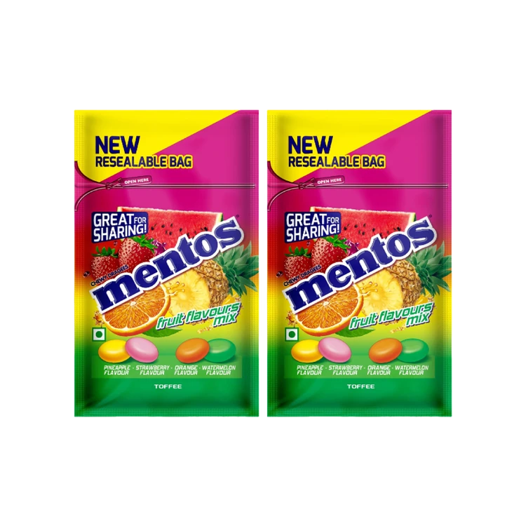 Mentos Rainbow Chewy Candy (Assorted) 40 Pcs - Pack of 2