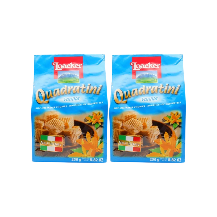 Loacker Quadratini Vanilla Wafers - Pack of 2