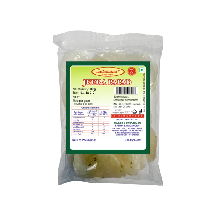 Saravana's Jeera Papad