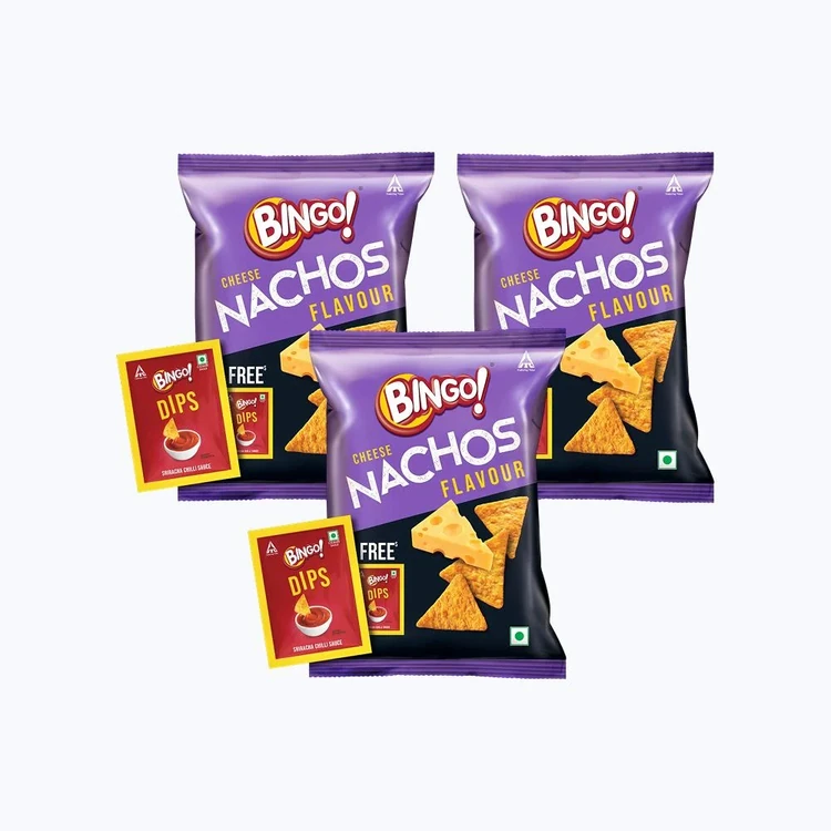 Bingo Cheese Nachos with Free Dip - Pack of 3