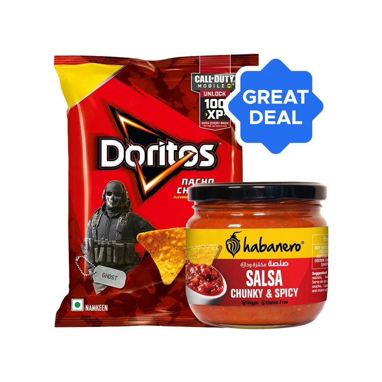 Habanero Spicy Salsa Dip + Doritos Cheese Nachos Combo