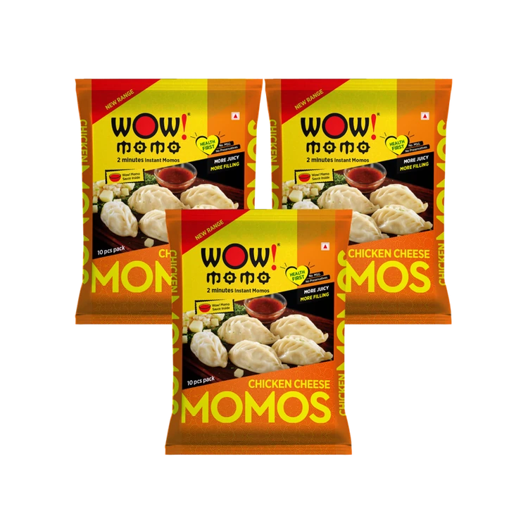 Wow! Momo Chicken Cheese Chicken Momos (Frozen) - Pack of 3