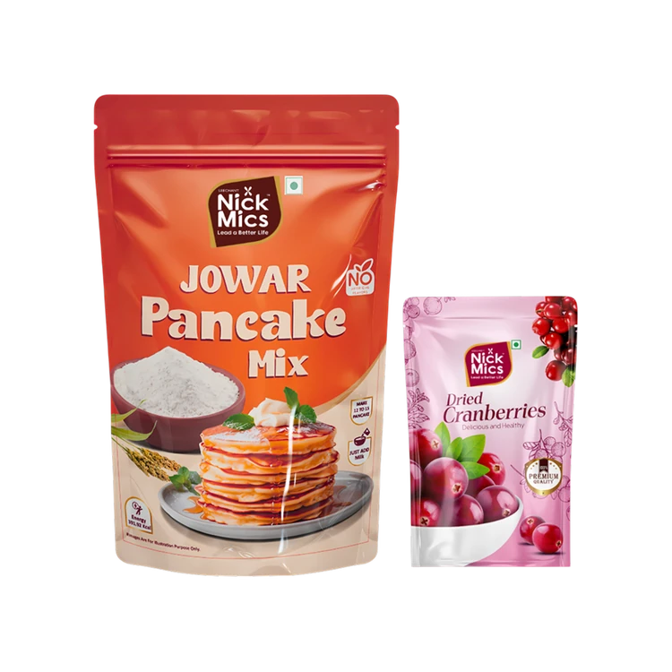 Nickmics Jowar Pancake Mix & Dried Cranberries
