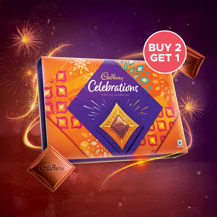 Cadbury Celebrations Assorted Diwali Chocolate Gift Pack - Buy 2 Get 1 Free