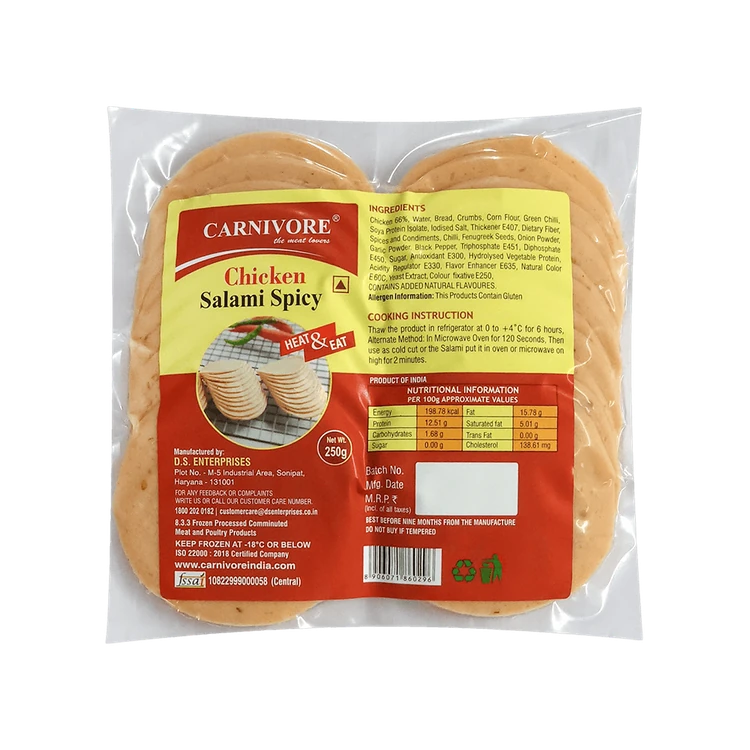 Carnivore Chicken Spicy Salami (Frozen)